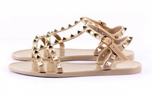 Load image into Gallery viewer, Simone Stud Sandals - Beige - Jelly Sandals