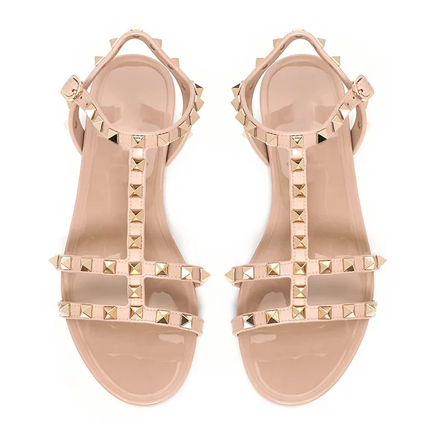 Simone Stud Sandals Beige Jelly Sandals Youjelly