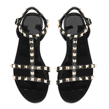 Load image into Gallery viewer, Simone Stud Sandals - Black - Jelly Sandals