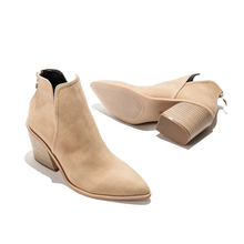 Load image into Gallery viewer, Steph Ankle Cut Block Heel Boots - Natural Beige