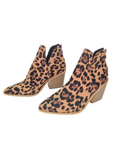 Load image into Gallery viewer, Steph Ankle Cut Block Heel Boots - Leopard