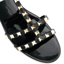 Load image into Gallery viewer, Simone Stud Sandals - Black - Jelly Sandals
