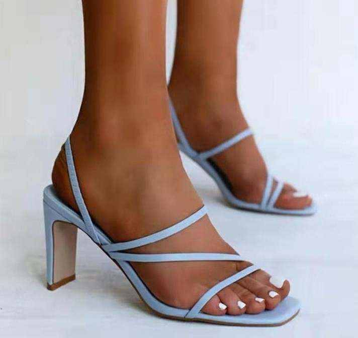 Robyn Strappy Block Heel - Blue