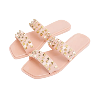 Natalie Stud Slide Blush Jelly Sandals Youjelly